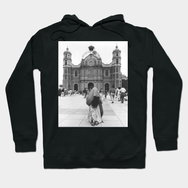 Woman Praying in front of Our Lady of Guadalupe Hoodie by In Memory of Jerry Frank